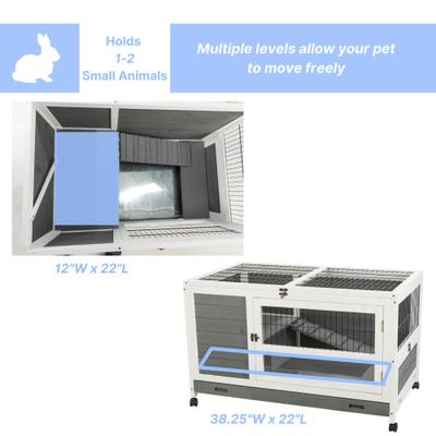 Show full view: TRIXIE Indoor Small Pet Hutch with Wheels & Pull-Out Tray, Gray, Small slide 4 of 8
