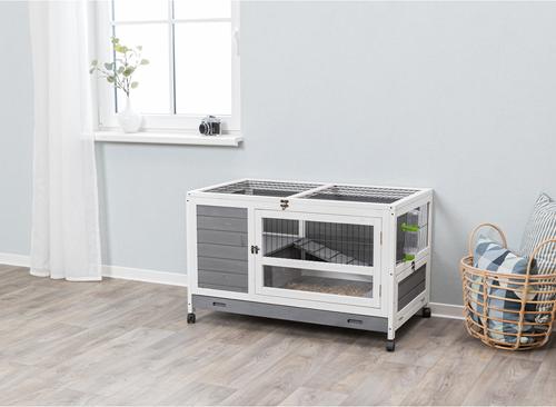 Show full view: TRIXIE Indoor Small Pet Hutch with Wheels & Pull-Out Tray, Gray, Small slide 2 of 8
