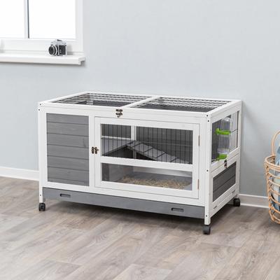 Show full view: TRIXIE Indoor Small Pet Hutch with Wheels & Pull-Out Tray, Gray, Small slide 3 of 8