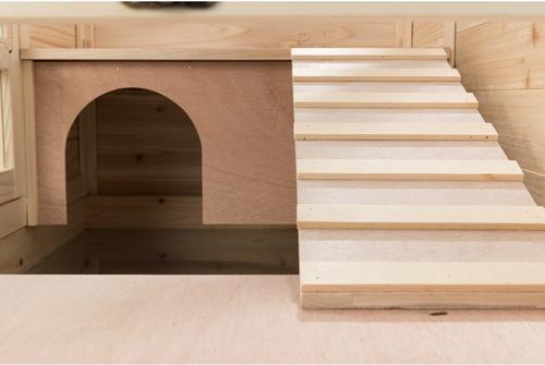 Show full view: TRIXIE Indoor Small Pet Hutch with Wheels & Pull-Out Tray, Natural, X-Small slide 7 of 8