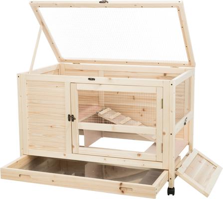 Show full view: TRIXIE Indoor Small Pet Hutch with Wheels & Pull-Out Tray, Natural, X-Small slide 6 of 8