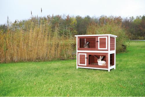 Show full view: TRIXIE Natura 2-Story Rabbit Hutch, Brown/White slide 3 of 8