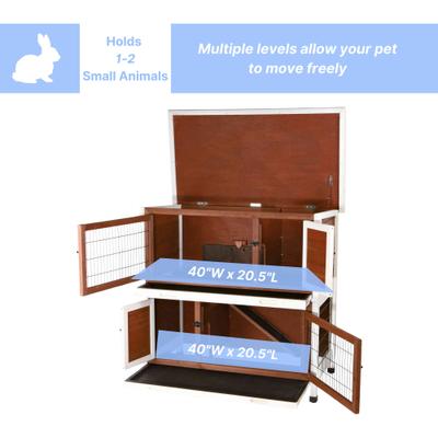 Show full view: TRIXIE Natura 2-Story Rabbit Hutch, Brown/White slide 4 of 8