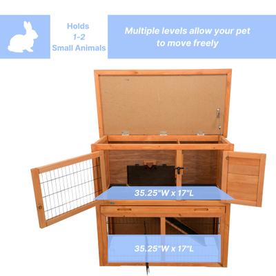 Show full view: TRIXIE Natura Rabbit Hutch with Sloped Roof, Glazed Pine, Medium slide 4 of 10