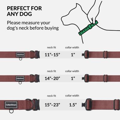 Show full view: CollarDirect Double-Layered Nylon Standard Dog Collar, Rust, Large: 15 to 23-in neck, 1.5-in wide slide 5 of 7