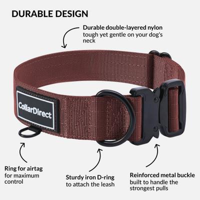 Show full view: CollarDirect Double-Layered Nylon Standard Dog Collar, Rust, Large: 15 to 23-in neck, 1.5-in wide slide 3 of 7
