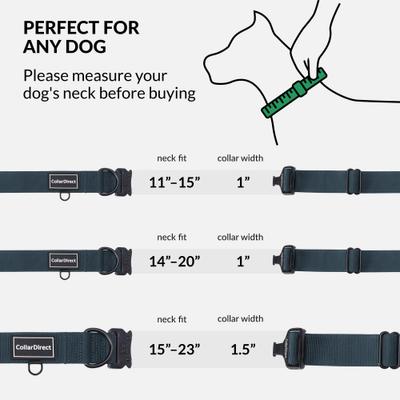 Show full view: CollarDirect Double-Layered Nylon Standard Dog Collar, Dark Blue, Medium: 14 to 20-in neck, 1-in wide slide 6 of 8