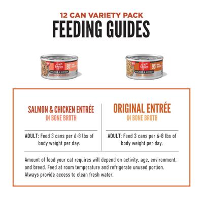Show full view: ORIJEN Original Chunks & Shreds Variety Pack Salmon & Chicken Entrees Wet Cat Food, 3-oz can, case of 12 slide 6 of 10