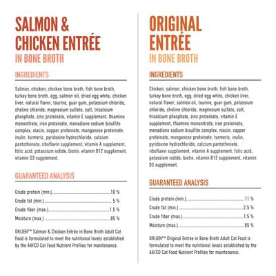 Show full view: ORIJEN Original Chunks & Shreds Variety Pack Salmon & Chicken Entrees Wet Cat Food, 3-oz can, case of 12 slide 5 of 10