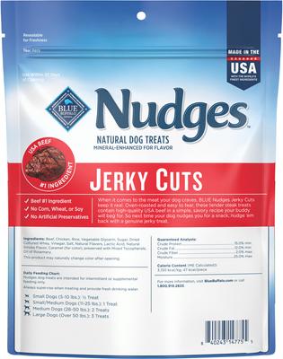 Show full view: Blue Buffalo Nudges Jerky Cuts Beef Dog Treats, 10-oz bag slide 3 of 10