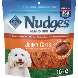Blue Buffalo Nudges Jerky Cuts Chicken & Duck Dog Treats, 16-oz bag