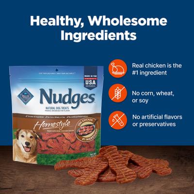 Show full view: Blue Buffalo Nudges Homestyle Chicken & Bacon Dog Treats, 16-oz bag slide 8 of 10