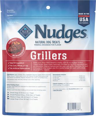 Show full view: Blue Buffalo Nudges Grillers Steak Natural Dog Treats, 16-oz bag slide 3 of 10