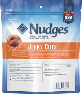 Show full view: Blue Buffalo Nudges Jerky Cuts Chicken & Duck Dog Treats, 10-oz bag slide 3 of 10
