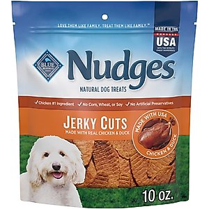 Blue Buffalo Nudges Jerky Cuts Chicken & Duck Dog Treats, 10-oz bag