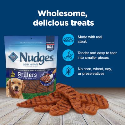 Show full view: Blue Buffalo Nudges Grillers Beef Adult Soft & Chewy Dog Treats, 16-oz bag slide 8 of 10