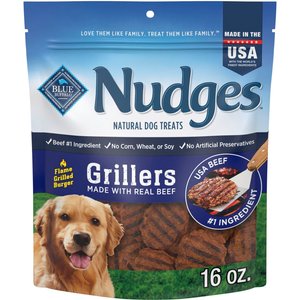 Blue Buffalo Nudges Grillers Beef Adult Soft & Chewy Dog Treats, 16-oz bag