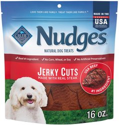 Blue Buffalo Nudges Jerky Cuts Beef Dog Treats, 16-oz bag