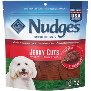 Blue Buffalo Nudges Jerky Cuts Beef Dog Treats, 16-oz bag