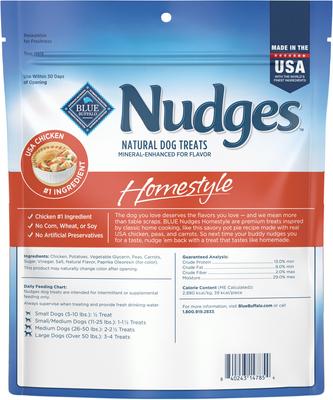 Show full view: Blue Buffalo Nudges Homestyle Real Chicken Dog Treats, 16-oz bag slide 3 of 10