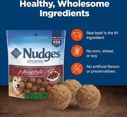 Show full view: Blue Buffalo Nudges Homestyle Beef & Rice Natural Dog Treats, 16-oz bag slide 7 of 10