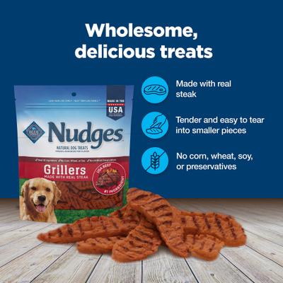Show full view: Blue Buffalo Nudges Grillers Steak Natural Dog Treats, 16-oz bag slide 8 of 10