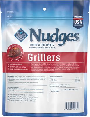 Show full view: Blue Buffalo Nudges Grillers Steak + Jerky Cuts Chicken Natural Dog Treats, 10-oz bag slide 3 of 9