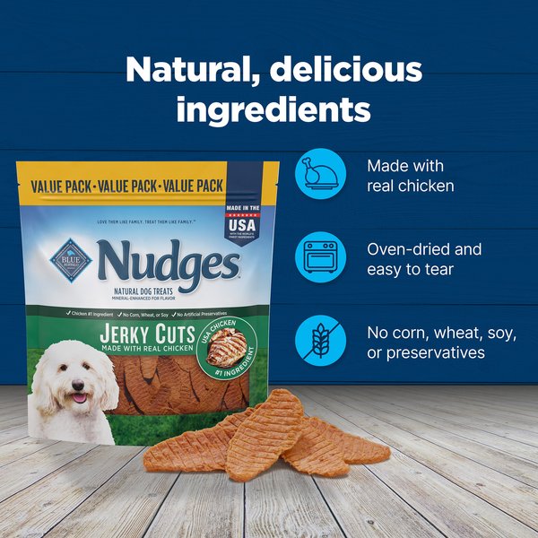 Blue Buffalo Nudges Jerky Cuts Natural Chicken Dog Treats, 36-oz bag
