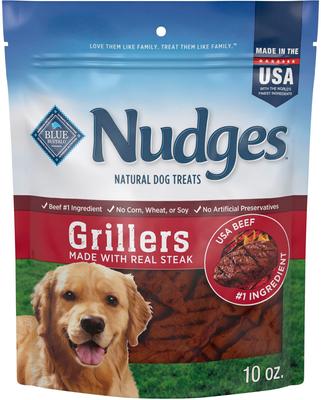 Show full view: Blue Buffalo Nudges Grillers Steak + Jerky Cuts Chicken Natural Dog Treats, 10-oz bag slide 2 of 9