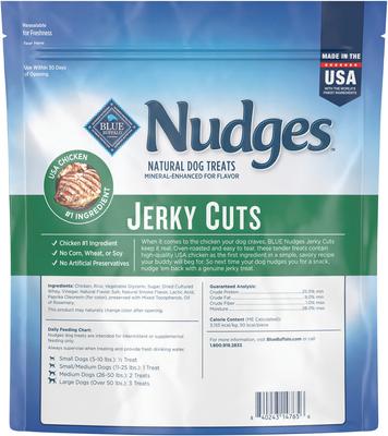 Show full view: Blue Buffalo Nudges Jerky Cuts Chicken Dog Treats, 36-oz bag slide 3 of 10