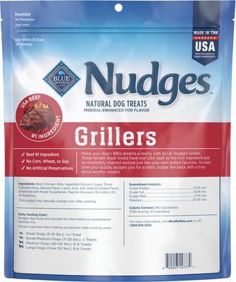 Show full view: Blue Buffalo Nudges Grillers Steak Natural Dog Treats, 36-oz bag, bundle of 2 slide 3 of 11
