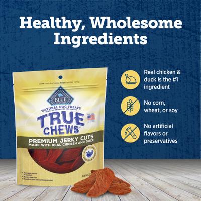 Show full view: Blue Buffalo True Chews Premium Jerky Cuts Natural Chicken & Duck Dog Treats, 22-oz bag slide 8 of 10