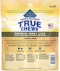 Blue Buffalo True Chews Premium Jerky Cuts Natural Chicken & Duck Dog Treats, 22-oz bag slide 2 of 8