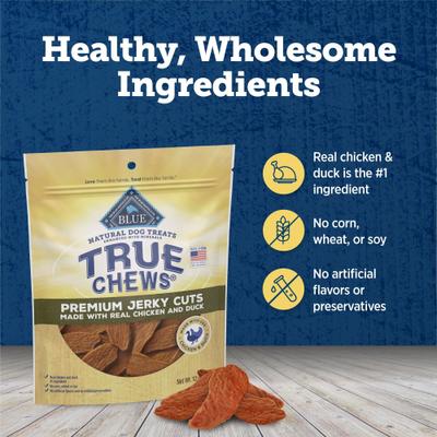 Show full view: Blue Buffalo True Chews Premium Jerky Cuts Natural Chicken & Duck Dog Treats, 12-oz bag slide 8 of 10