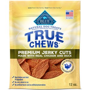 Blue Buffalo True Chews Premium Jerky Cuts Natural Chicken & Duck Dog Treats, 12-oz bag