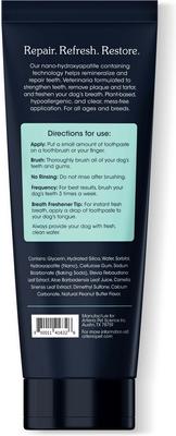 Show full view: Arterra Pet Science Peanut Butter Flavored Nano Hydroxyapatite Remineralizing Dog Toothpaste, 3-oz tube slide 3 of 12