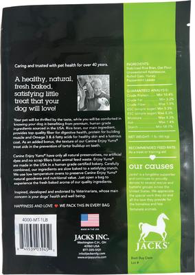 Show full view: Enjoy Yums Mint Flavor Dog Treats, 1-lb bag slide 3 of 4