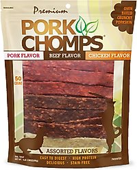 Pork Chomps 6-in Assorted Munchy Strips Chew Dog Treats, 50 count