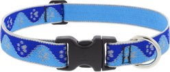 LupinePet Reflective Paws Dog Collar, Blue Paws, Medium: 12 to 20-in neck, 1-in wide