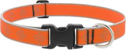 LupinePet Reflective Diamonds Dog Collar, Orange Diamond, Large: 16 to 28-in neck, 1-in wide