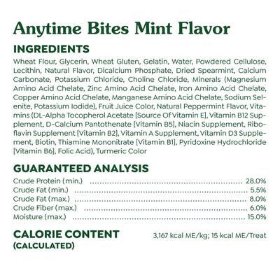 Show full view: Greenies Anytime Bites Mint Flavor Soft & Chewy Dog Treats, 24-oz bag slide 7 of 11