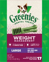 Greenies Weight Management Natural Large Dental Dog Treats, 17 count