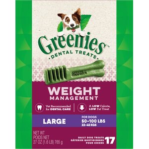 Greenies Weight Management Natural Large Dental Dog Treats, 17 count