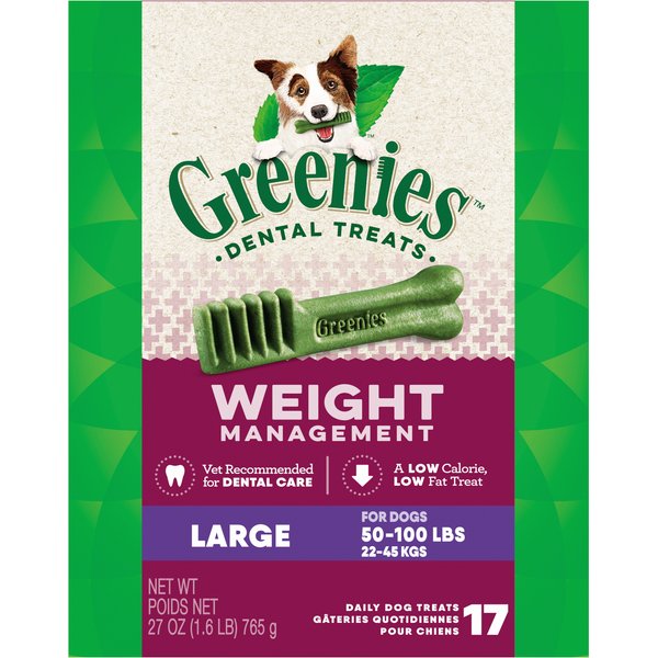 Greenies Weight Management Natural Large Dental Dog Treats, 17 count