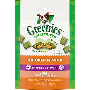 Greenies Smartbites Immune Support Chicken Flavor Crunchy & Soft Dog Treats, 8-oz pouch