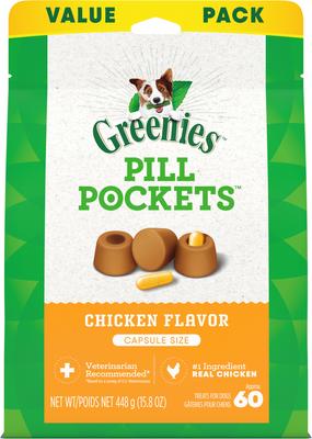 Show full view: Purina Pro Plan Veterinary Diets FortiFlora Probiotic Gastrointestinal Support Chewable Supplement + Greenies Pill Pockets Canine Chicken Flavor Dog Treats slide 6 of 9