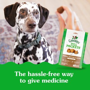 Greenies Pill Pockets Canine Real Peanut Butter Flavor Dog Treats, Capsule Size, 60 count