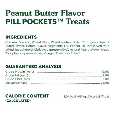 Show full view: Greenies Pill Pockets Canine Real Peanut Butter Flavor Natural Dog Treats, Tablet Size, 30 count slide 7 of 12