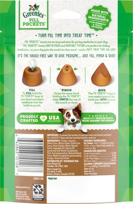 Show full view: Greenies Pill Pockets Canine Real Peanut Butter Flavor Natural Dog Treats, Tablet Size, 30 count slide 3 of 12