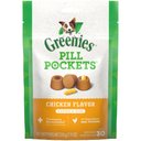 Greenies Pill Pockets Canine Chicken Flavor Dog Treats, Capsule Size, 30 count